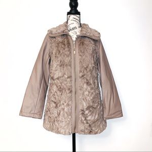 DENNIS BASSO | faux fur and leather jacket NEW